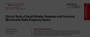 Park HJ, Kim HM, Oh MJ. Clinical Study of Facial Wrinkle Treatment with Fractional Microneedle Radio Frequency System. Medical Lasers 2014;3:59-64.